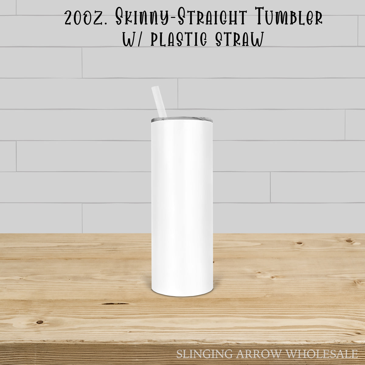 20oz Straight Skinny Tumbler W/ Sliding Lid & Straw – The